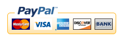 PayPal accepts MasterCard, VISA, American Express, Discover and bank transfers